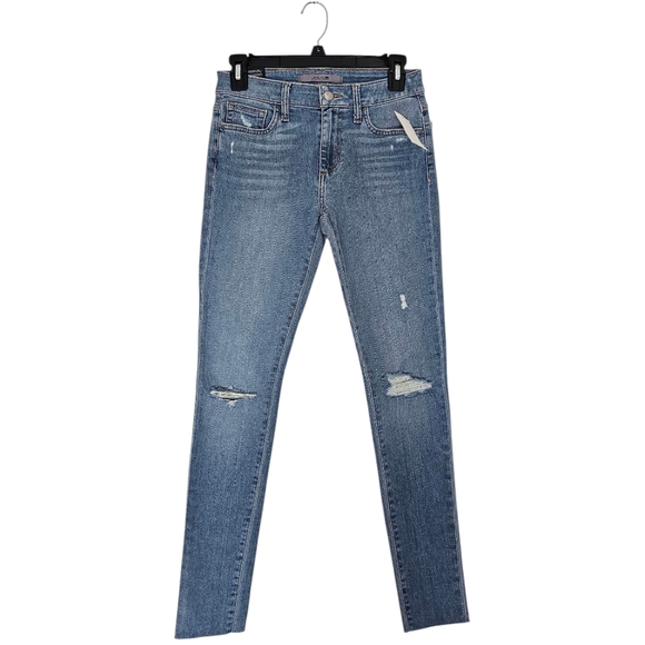 Joe's Jeans Mid Rise Skinny Ankle Distressed Blue Jeans 25 NWT - Picture 1 of 9